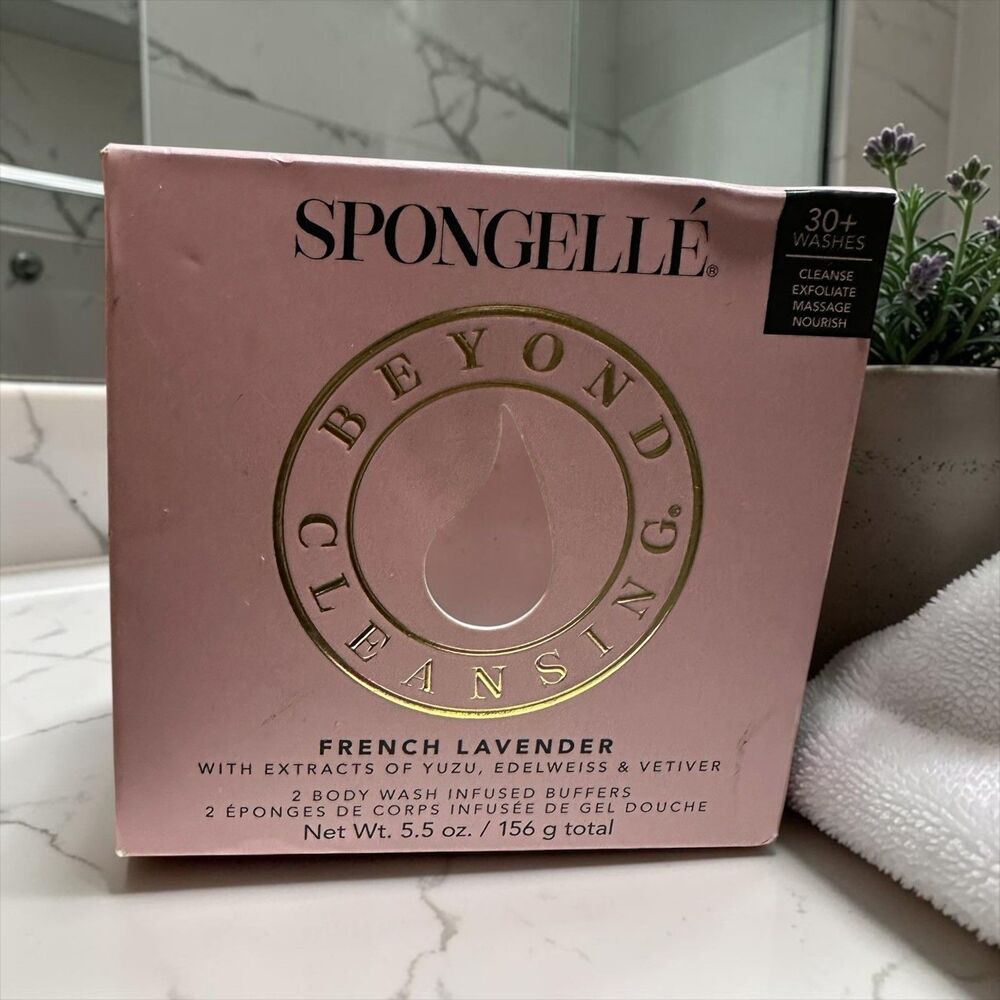 SPONGELLE DUO French Lavender Beyond Cleansing Body Wash Infused Buffer 5.5oz